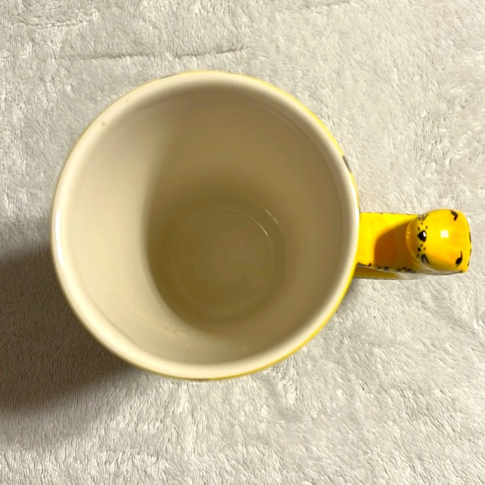 World Market. Vintage Hand Painted Leopard Cat Figurine Mug Cup. NWOT. 20 oz